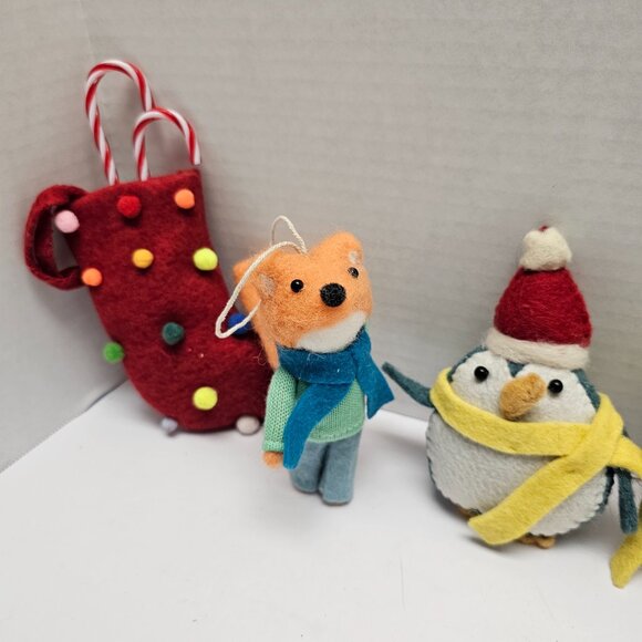 Christmas Felt Spun Wool Holiday Tree Ornament Animal Mrs Unicorn Wings Llama - Picture 10 of 10